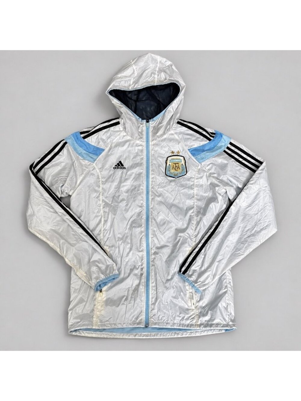 Adidas Argentina 2014 World Cup Windbreaker Jacket White Soccer Full Zip M